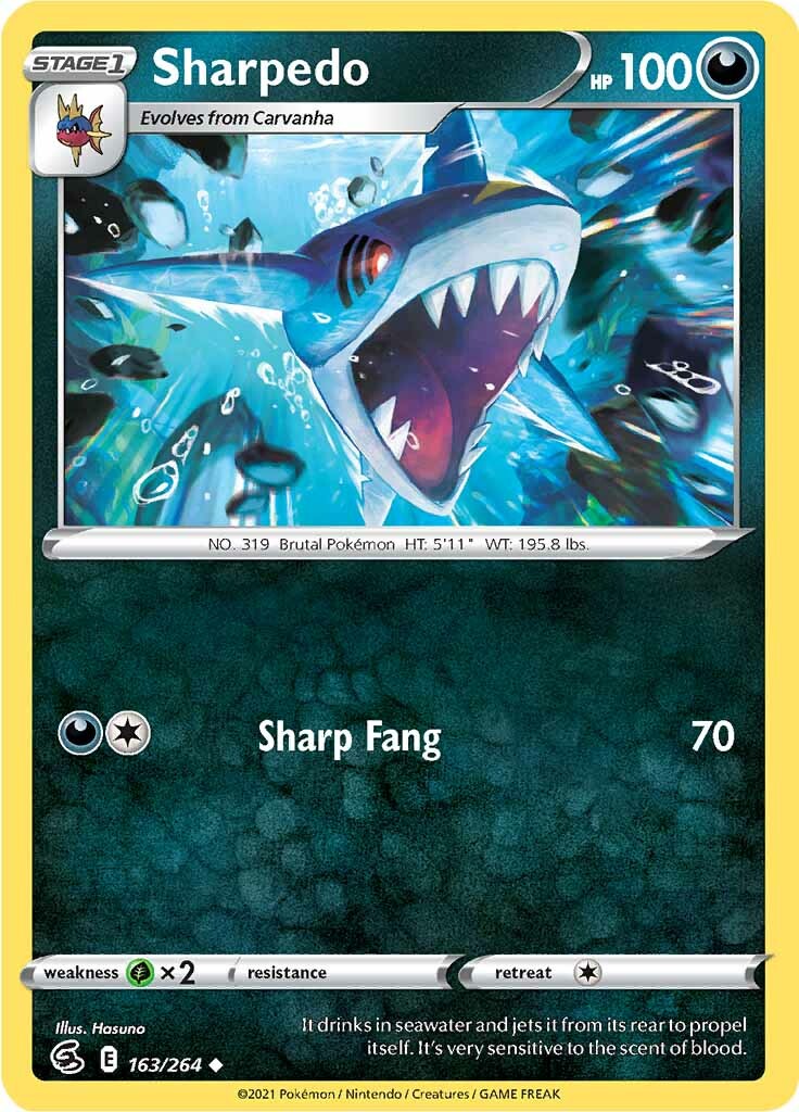 Sharpedo (163/264) [Sword & Shield: Fusion Strike] - Pokémon - Card Brawlers | Quebec | Canada |