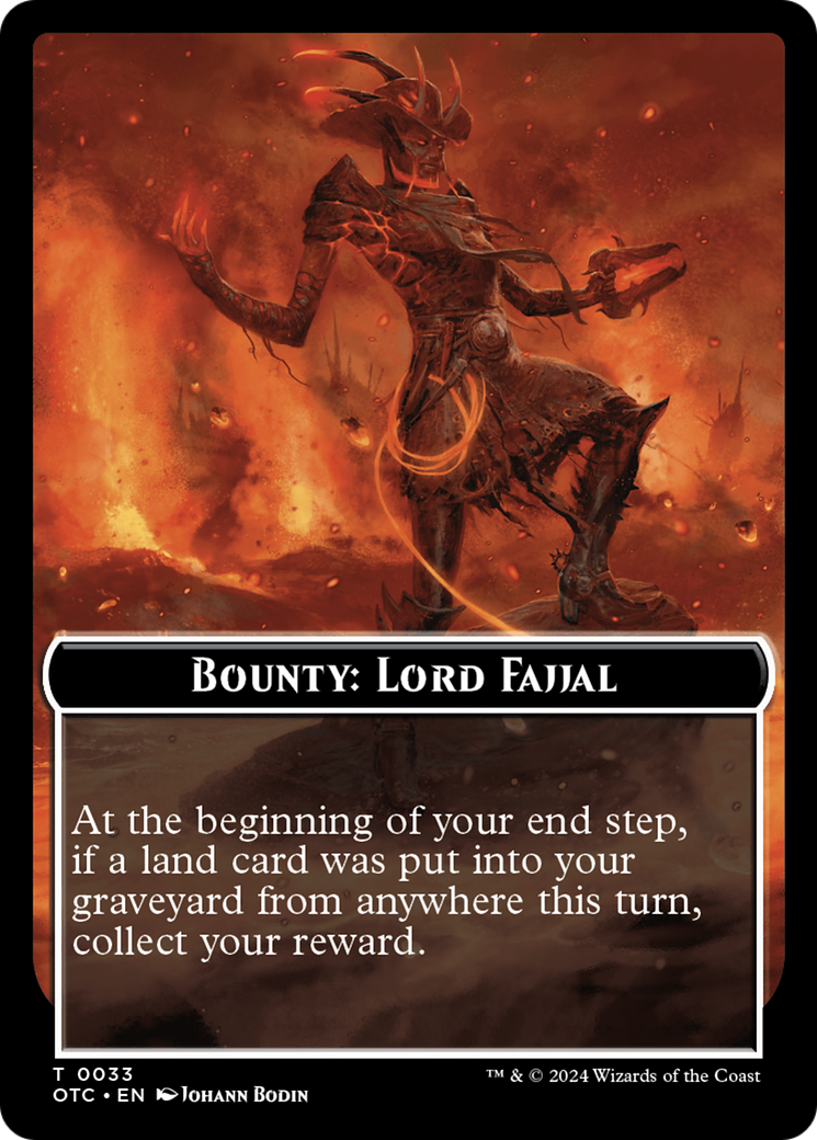 Bounty: Lord Fajjal // Bounty Rules Double-Sided Token [Outlaws of Thunder Junction Commander Tokens] - Magic: The Gathering - Card Brawlers | Quebec | Canada |