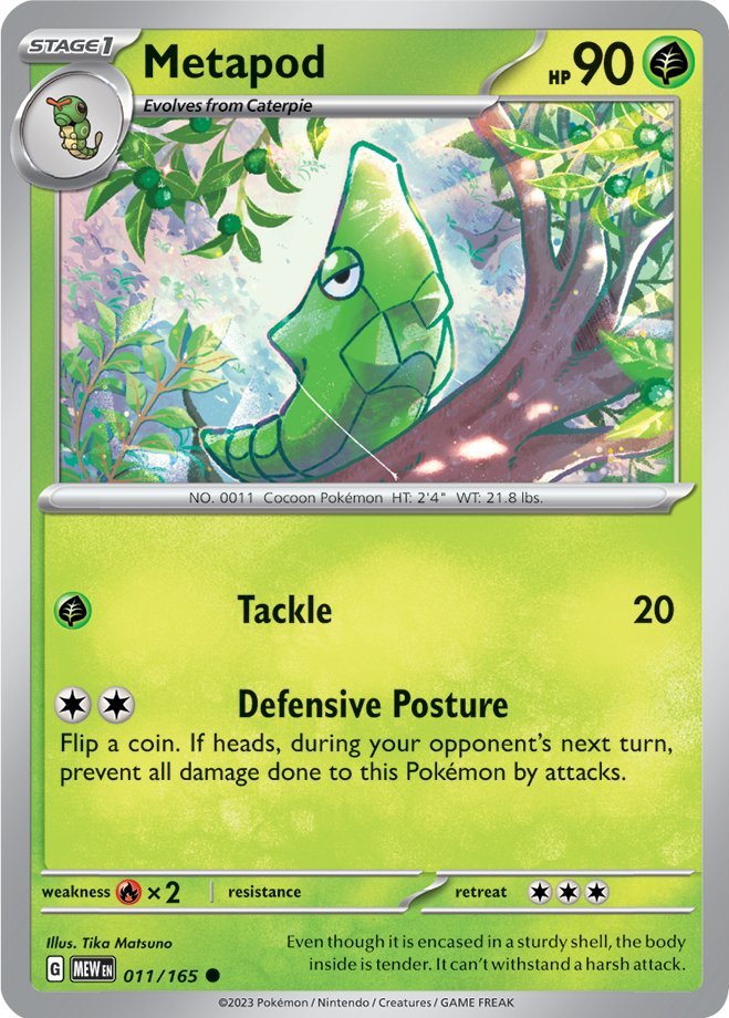 Metapod (011/165) [Scarlet & Violet 151] - Pokémon - Card Brawlers | Quebec | Canada |