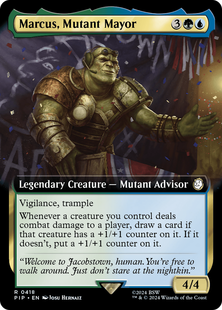 Marcus, Mutant Mayor (Extended Art) [Fallout] - Magic: The Gathering - Card Brawlers | Quebec | Canada |