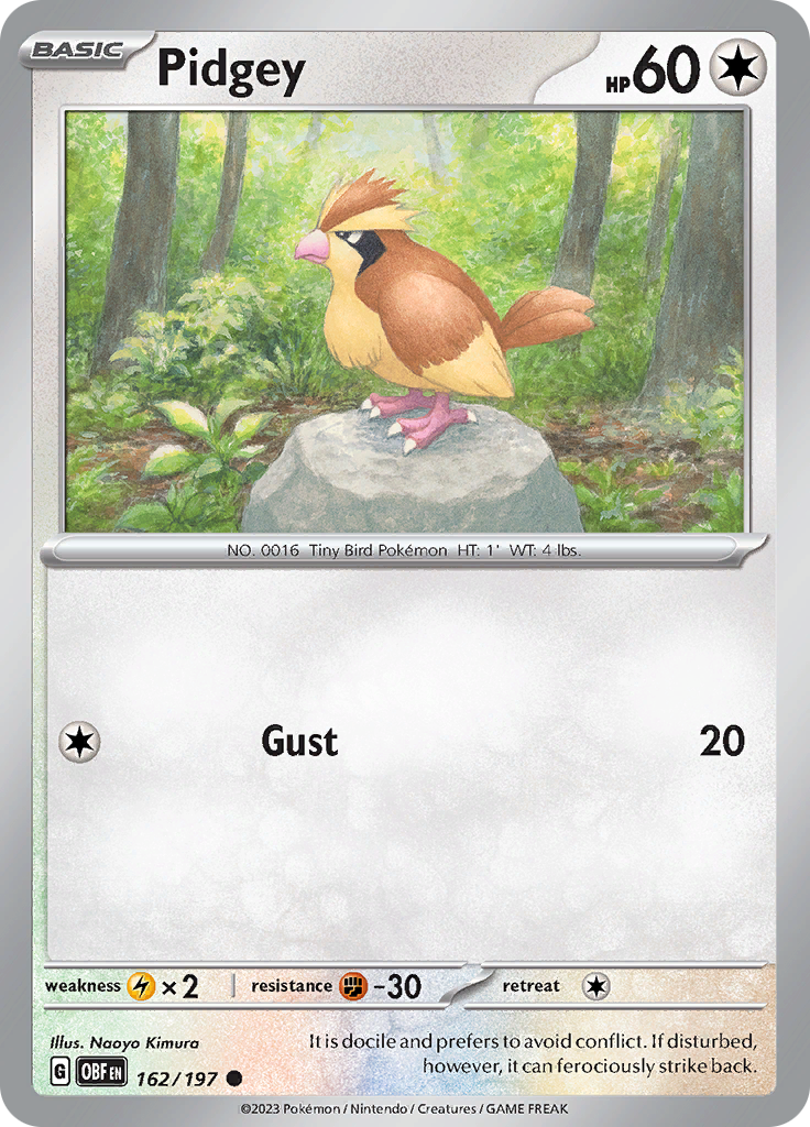 Pidgey (162/197) [Scarlet & Violet: Obsidian Flames] - Pokémon - Card Brawlers | Quebec | Canada |
