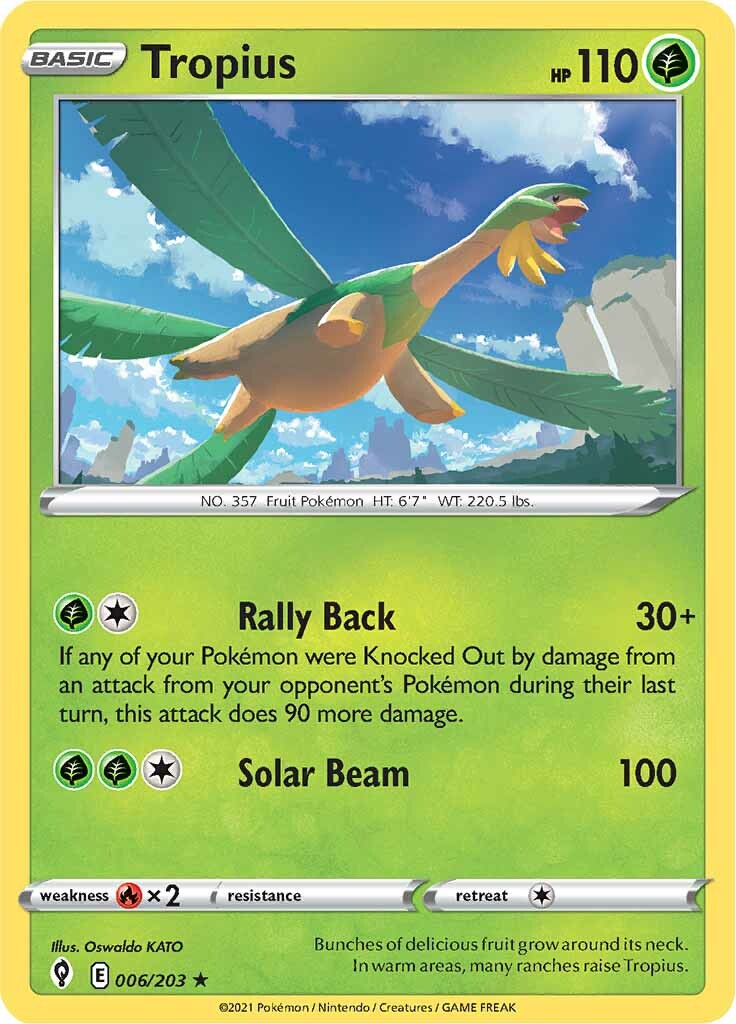 Tropius (006/203) [Sword & Shield: Evolving Skies] - Pokémon - Card Brawlers | Quebec | Canada |