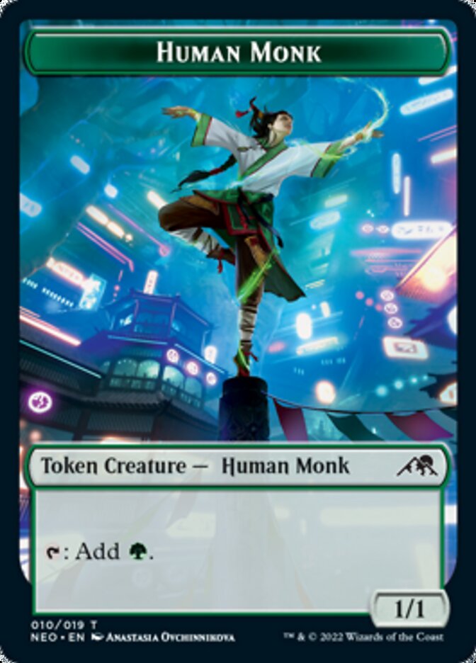 Spirit (002) // Human Monk Double-Sided Token [Kamigawa: Neon Dynasty Tokens] - Magic: The Gathering - Card Brawlers | Quebec | Canada |