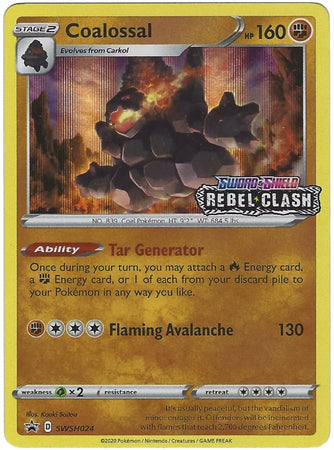 Coalossal (SWSH024) (Prerelease Promo) [Sword & Shield: Black Star Promos] - Pokémon - Card Brawlers | Quebec | Canada |