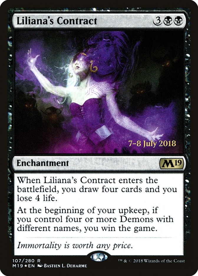 Liliana's Contract [Core Set 2019 Prerelease Promos] - Magic: The Gathering - Card Brawlers | Quebec | Canada |