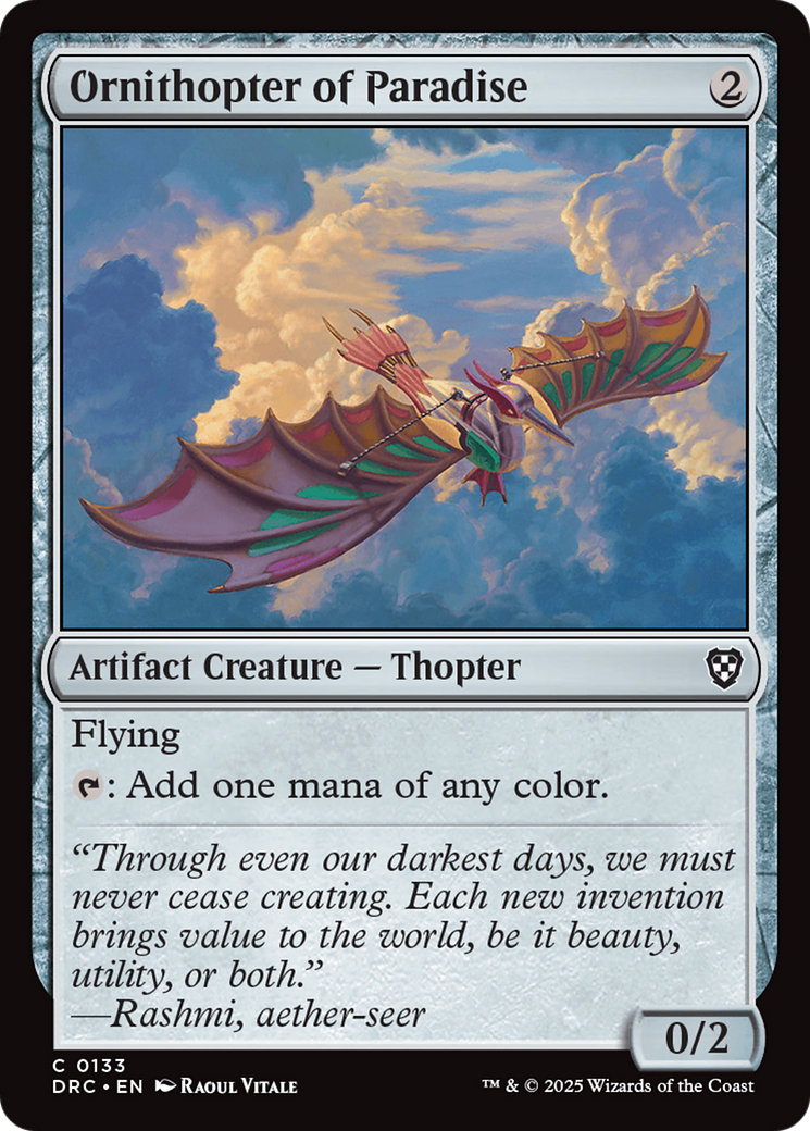 Ornithopter of Paradise [Aetherdrift Commander] - Magic: The Gathering - Card Brawlers | Quebec | Canada |
