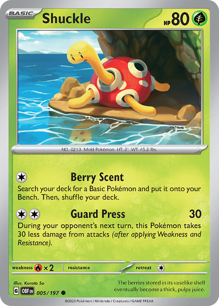 Shuckle (005/197) [Scarlet & Violet: Obsidian Flames] - Pokémon - Card Brawlers | Quebec | Canada |