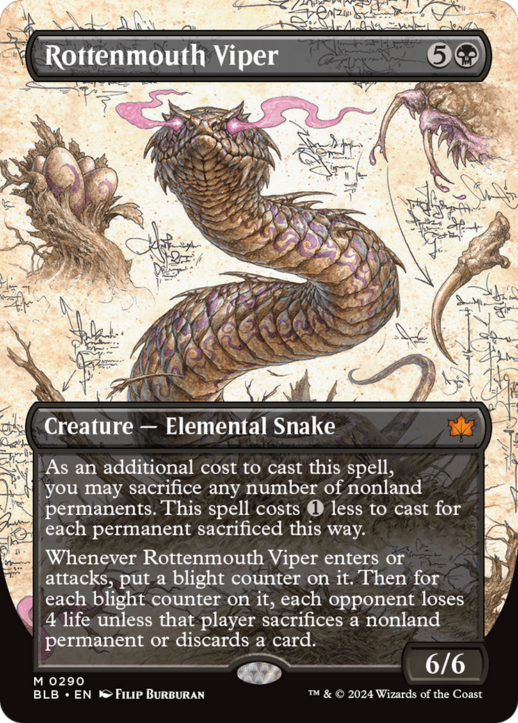 Rottenmouth Viper (Borderless) [Bloomburrow] - Magic: The Gathering - Card Brawlers | Quebec | Canada |