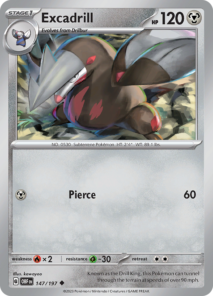 Excadrill (147/197) [Scarlet & Violet: Obsidian Flames] - Pokémon - Card Brawlers | Quebec | Canada |