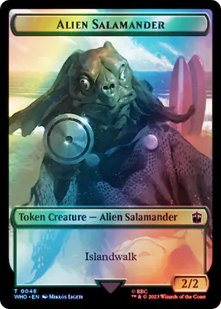 Dalek // Alien Salamander Double-Sided Token (Surge Foil) [Doctor Who Tokens] - Magic: The Gathering - Card Brawlers | Quebec | Canada |