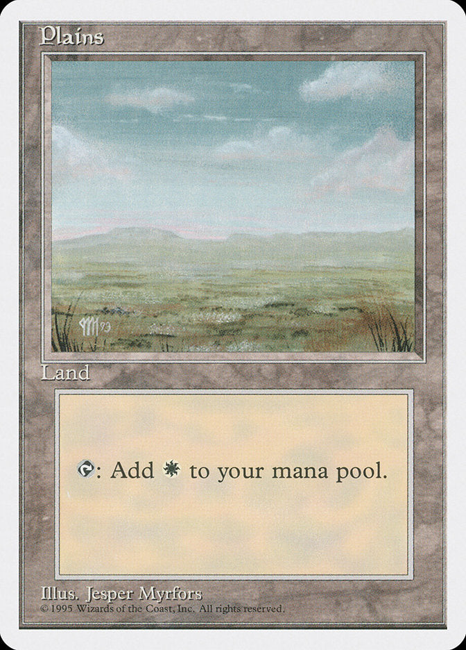 Plains (Signature on Left) [Fourth Edition] - Magic: The Gathering - Card Brawlers | Quebec | Canada |