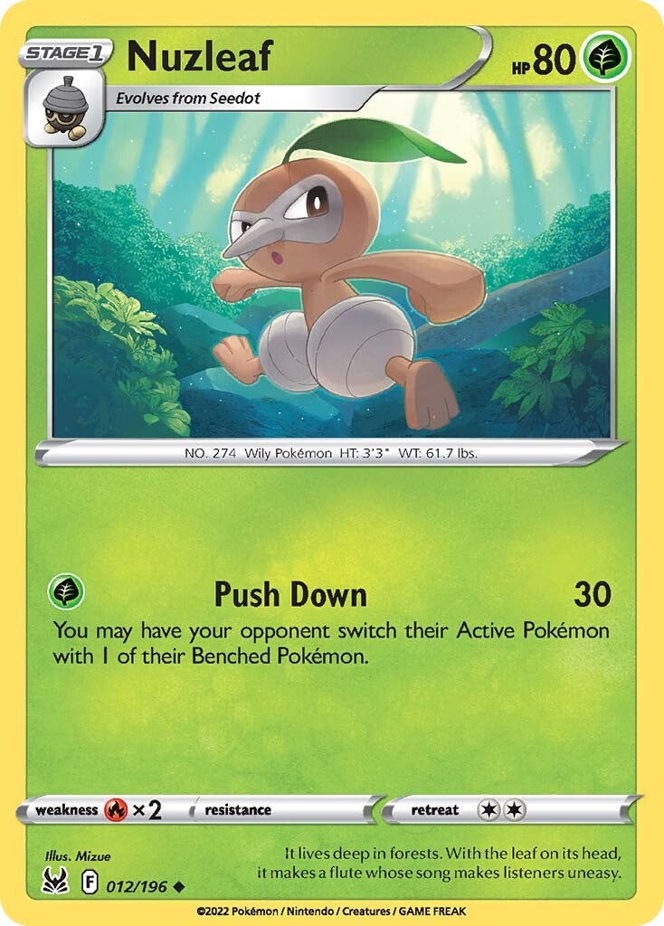 Nuzleaf (012/196) [Sword & Shield: Lost Origin] - Pokémon - Card Brawlers | Quebec | Canada |
