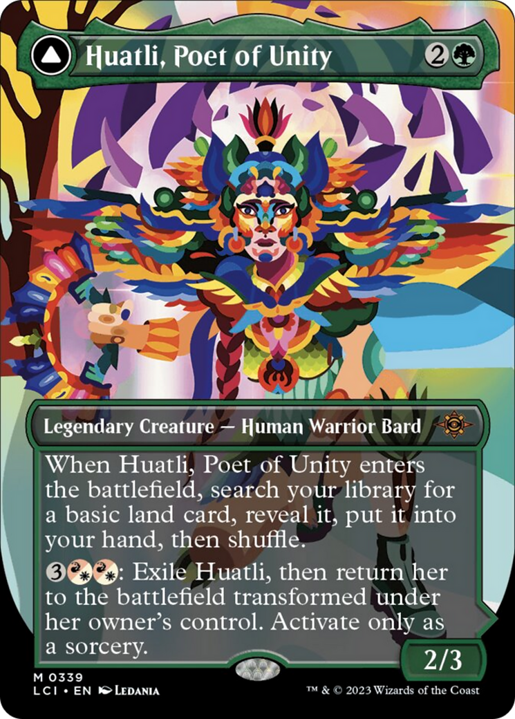Huatli, Poet of Unity // Roar of the Fifth People (Borderless) [The Lost Caverns of Ixalan] - Magic: The Gathering - Card Brawlers | Quebec | Canada |