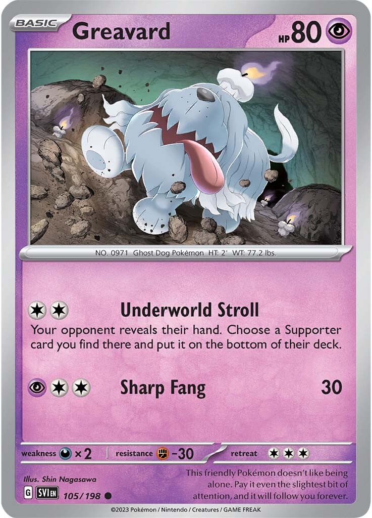 Greavard (105/198) [Scarlet & Violet: Base Set] - Pokémon - Card Brawlers | Quebec | Canada |