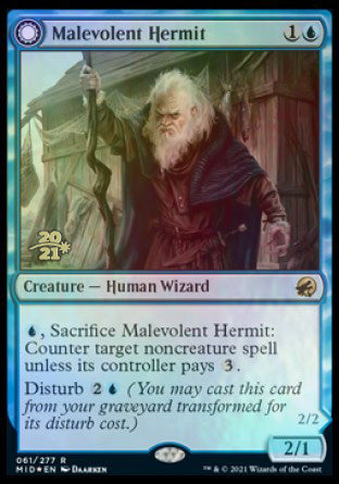Malevolent Hermit // Benevolent Geist [Innistrad: Midnight Hunt Prerelease Promos] - Magic: The Gathering - Card Brawlers | Quebec | Canada |
