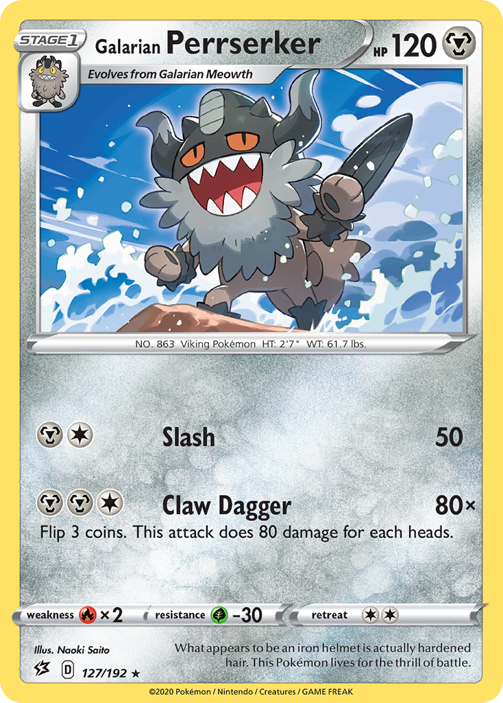 Galarian Perrserker (127/192) [Sword & Shield: Rebel Clash] - Pokémon - Card Brawlers | Quebec | Canada |