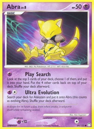 Abra (69/123) [Diamond & Pearl: Mysterious Treasures] - Pokémon - Card Brawlers | Quebec | Canada |