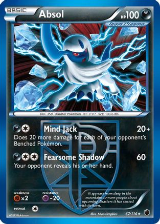 Absol (67/116) [Black & White: Plasma Freeze] - Pokémon - Card Brawlers | Quebec | Canada |