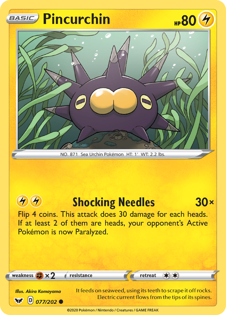 Pincurchin (077/202) [Sword & Shield: Base Set] - Pokémon - Card Brawlers | Quebec | Canada |