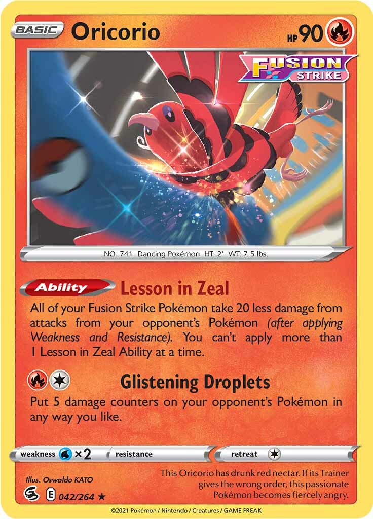 Oricorio (042/264) [Sword & Shield: Fusion Strike] - Pokémon - Card Brawlers | Quebec | Canada |