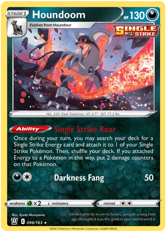 Houndoom (096/163) (Theme Deck Exclusive) [Sword & Shield: Battle Styles] - Pokémon - Card Brawlers | Quebec | Canada |