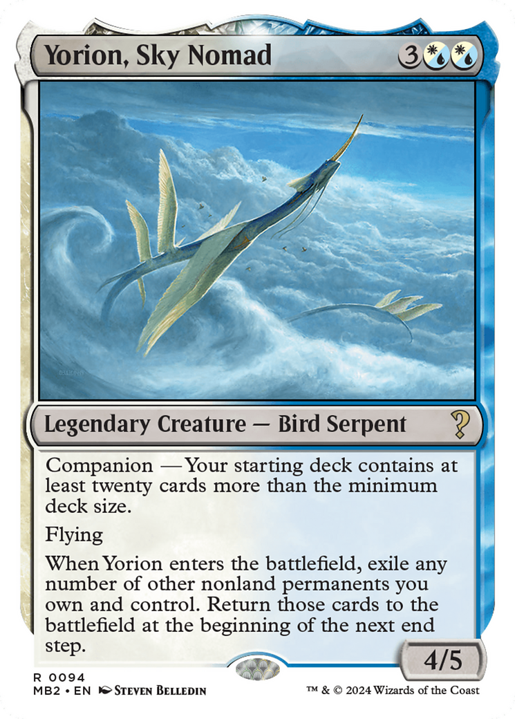 Yorion, Sky Nomad (White Border) [Mystery Booster 2] - Magic: The Gathering - Card Brawlers | Quebec | Canada |