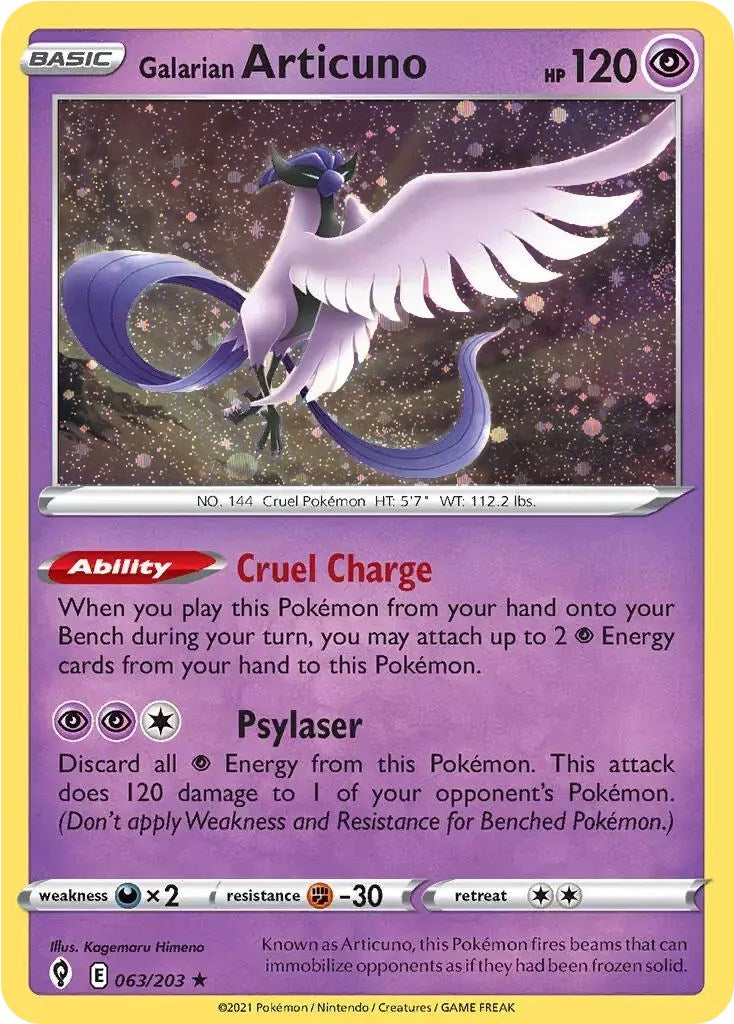 Galarian Articuno (063/203) (Cosmos Holo) [Sword & Shield: Evolving Skies] - Pokémon - Card Brawlers | Quebec | Canada |