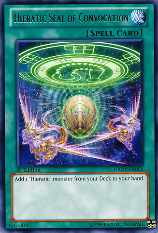 Hieratic Seal of Convocation [GAOV-EN056] Rare - Yu-Gi-Oh! - Card Brawlers | Quebec | Canada |