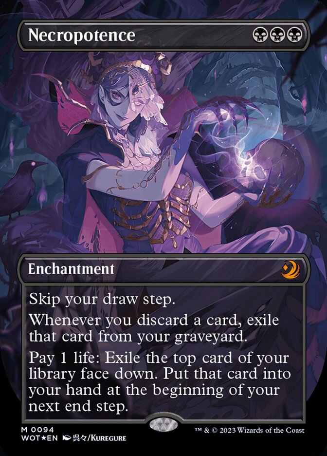 Necropotence (Anime Borderless) (Confetti Foil) [Wilds of Eldraine: Enchanting Tales] - Magic: The Gathering - Card Brawlers | Quebec | Canada |