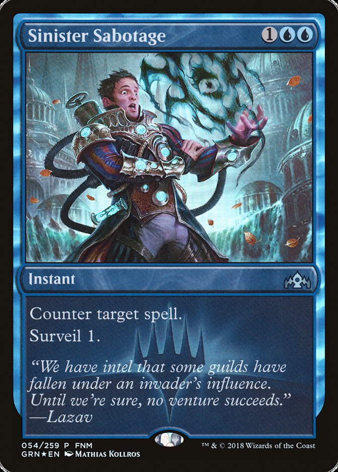 Sinister Sabotage (FNM) [Guilds of Ravnica Promos] - Magic: The Gathering - Card Brawlers | Quebec | Canada |