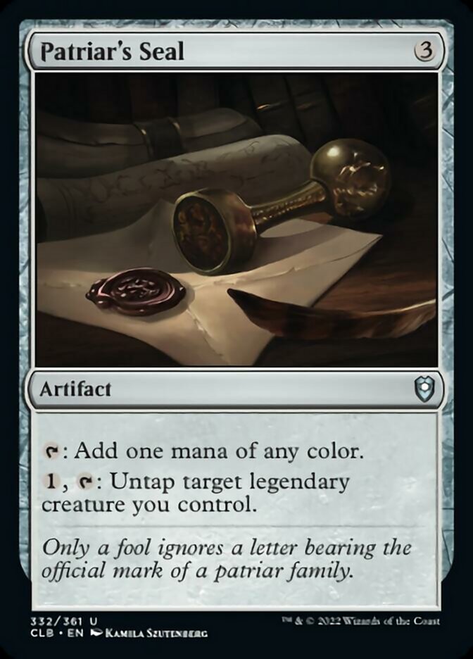 Patriar's Seal [Commander Legends: Battle for Baldur's Gate] - Magic: The Gathering - Card Brawlers | Quebec | Canada |