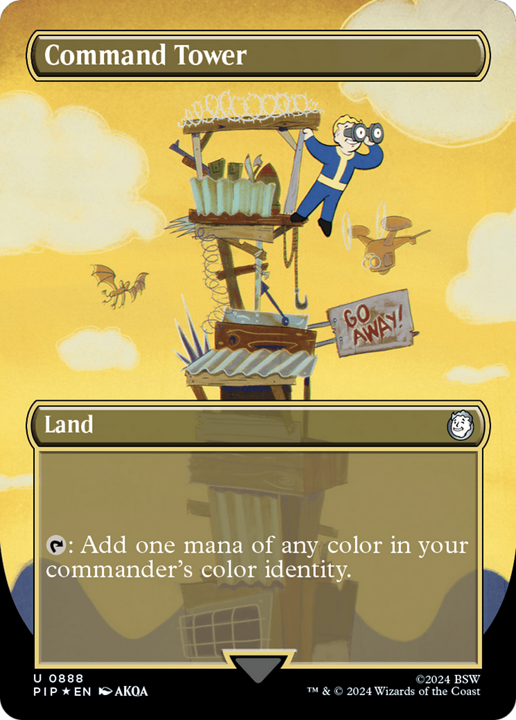 Command Tower (Borderless) (Surge Foil) [Fallout] - Magic: The Gathering - Card Brawlers | Quebec | Canada |