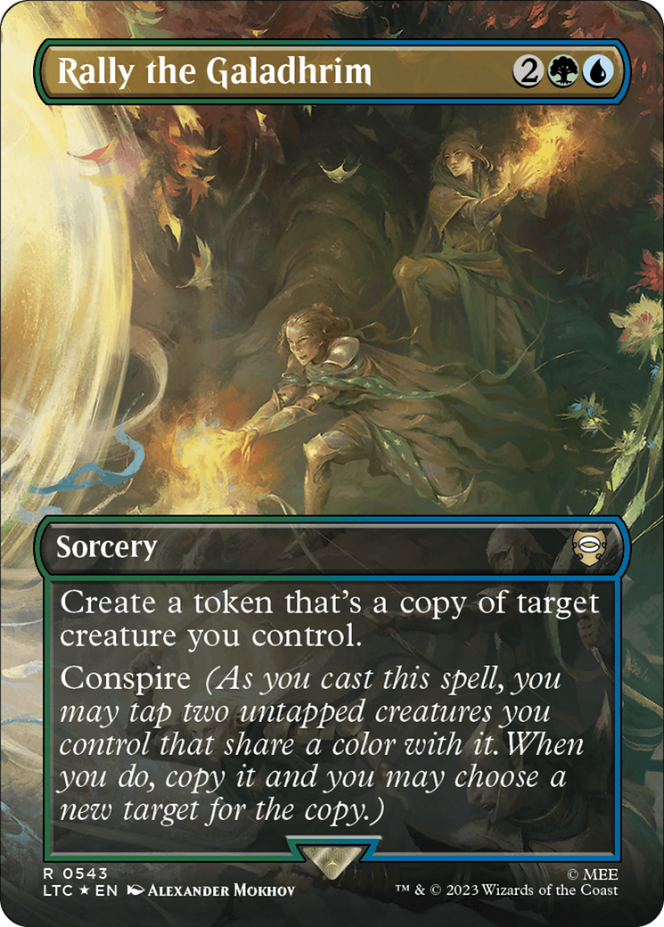 Rally the Galadhrim (Borderless) (Surge Foil) [The Lord of the Rings: Tales of Middle-Earth Commander] - Magic: The Gathering - Card Brawlers | Quebec | Canada |