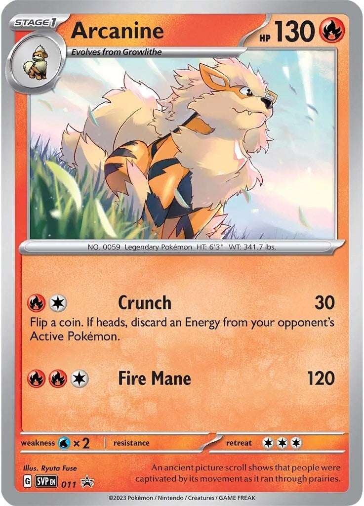 Arcanine (011) [Scarlet & Violet: Black Star Promos] - Pokémon - Card Brawlers | Quebec | Canada |