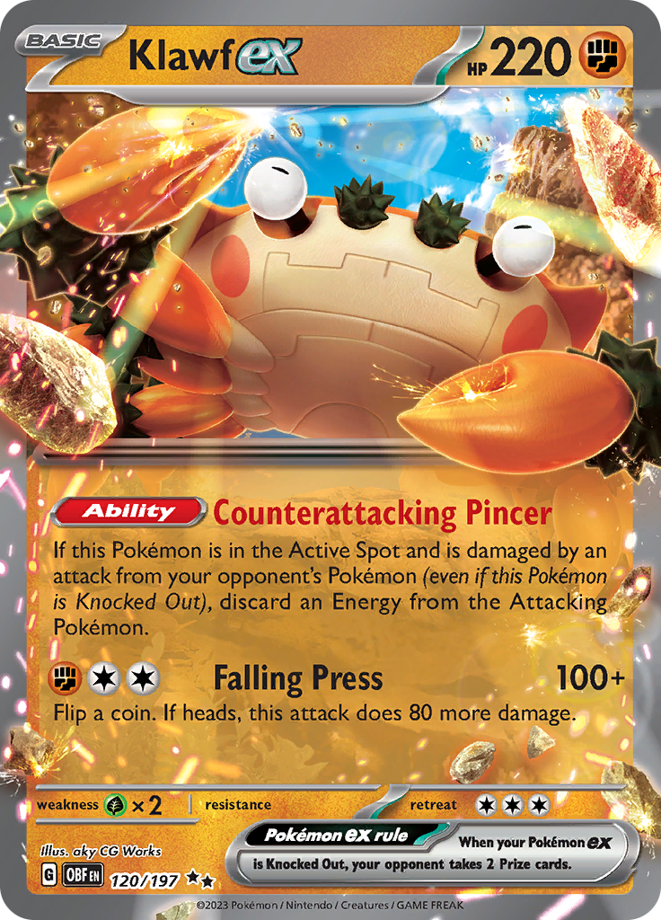 Klawf ex (120/197) [Scarlet & Violet: Obsidian Flames] - Pokémon - Card Brawlers | Quebec | Canada |
