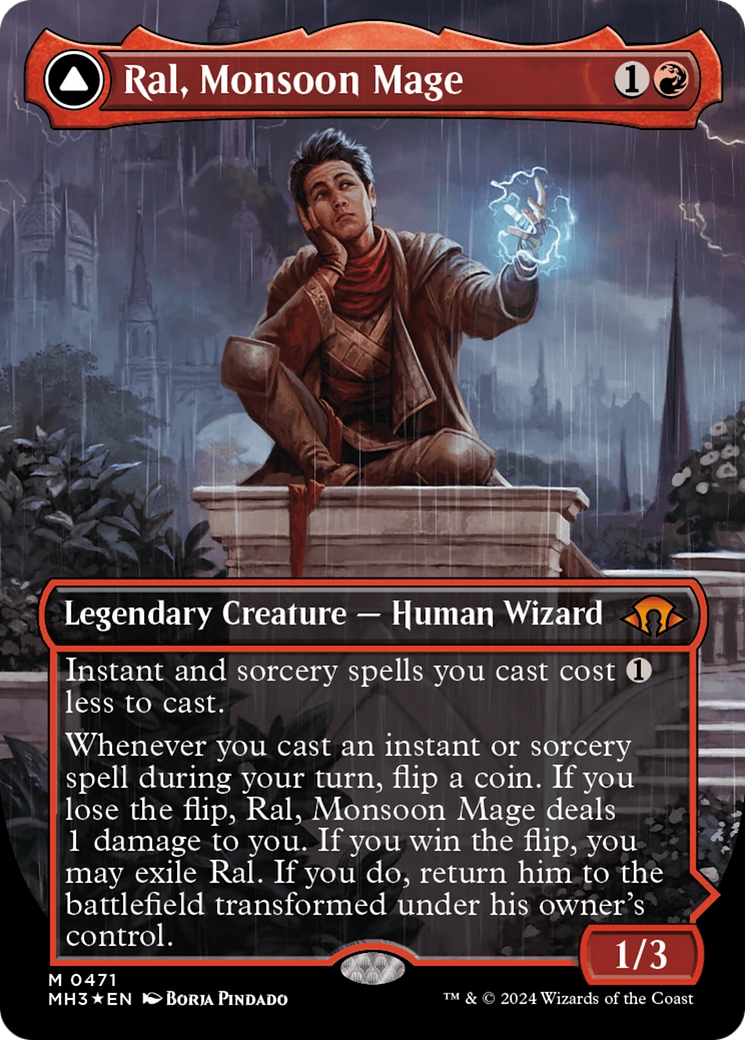 Ral, Monsoon Mage // Ral, Leyline Prodigy (Borderless) (Textured Foil) [Modern Horizons 3] - Magic: The Gathering - Card Brawlers | Quebec | Canada |