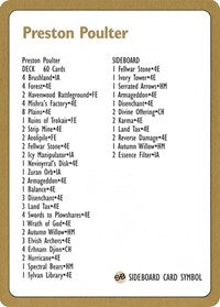 1996 Preston Poulter Decklist Card [World Championship Decks] - Magic: The Gathering - Card Brawlers | Quebec | Canada |