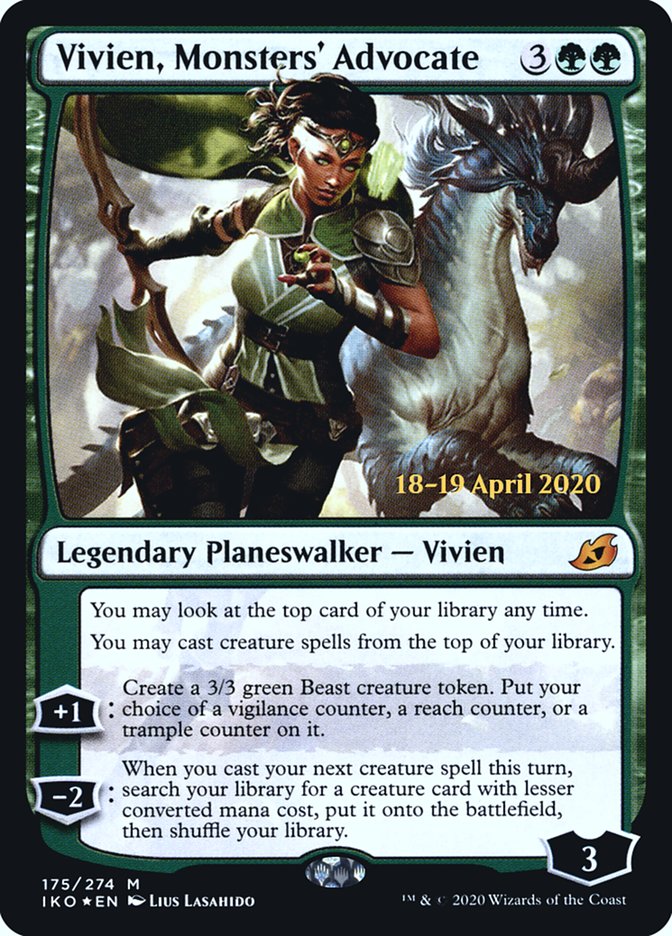 Vivien, Monsters' Advocate [Ikoria: Lair of Behemoths Prerelease Promos] - Magic: The Gathering - Card Brawlers | Quebec | Canada |