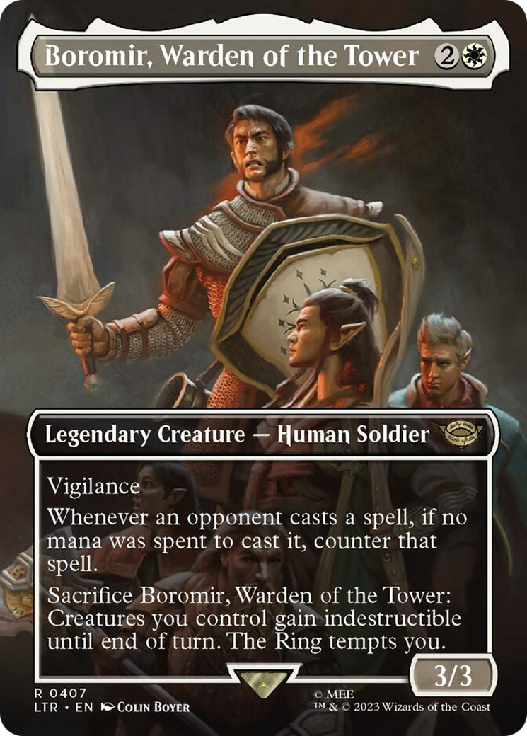Boromir, Warden of the Tower (Borderless Alternate Art) [The Lord of the Rings: Tales of Middle-Earth] - Magic: The Gathering - Card Brawlers | Quebec | Canada |