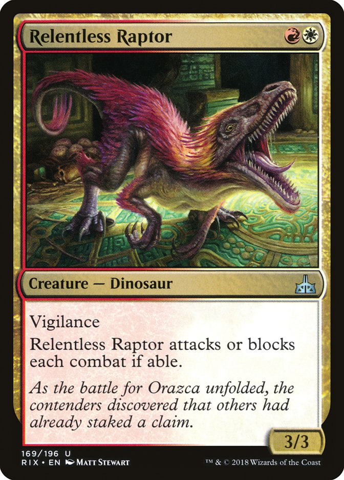 Relentless Raptor [Rivals of Ixalan] - Magic: The Gathering - Card Brawlers | Quebec | Canada |