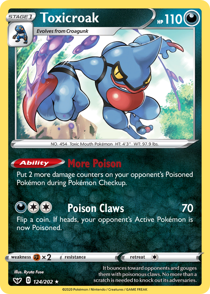 Toxicroak (124/202) [Sword & Shield: Base Set] - Pokémon - Card Brawlers | Quebec | Canada |