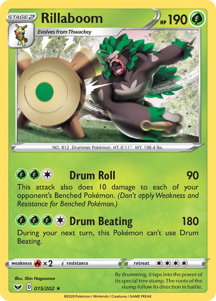 Rillaboom (015/202) (Cracked Ice Holo) (Theme Deck Exclusive) [Sword & Shield: Base Set] - Pokémon - Card Brawlers | Quebec | Canada |