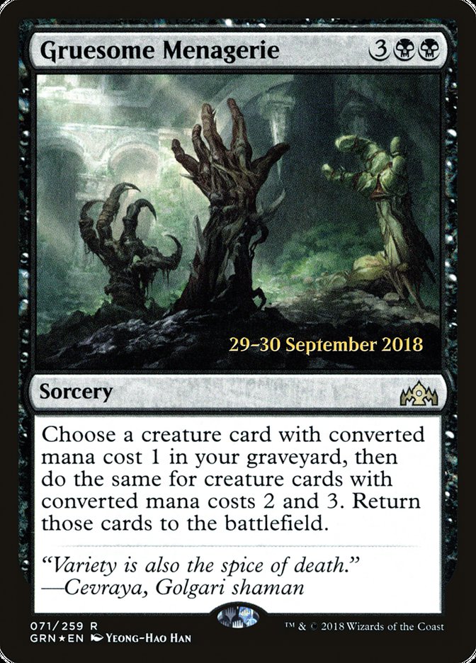 Gruesome Menagerie [Guilds of Ravnica Prerelease Promos] - Magic: The Gathering - Card Brawlers | Quebec | Canada |