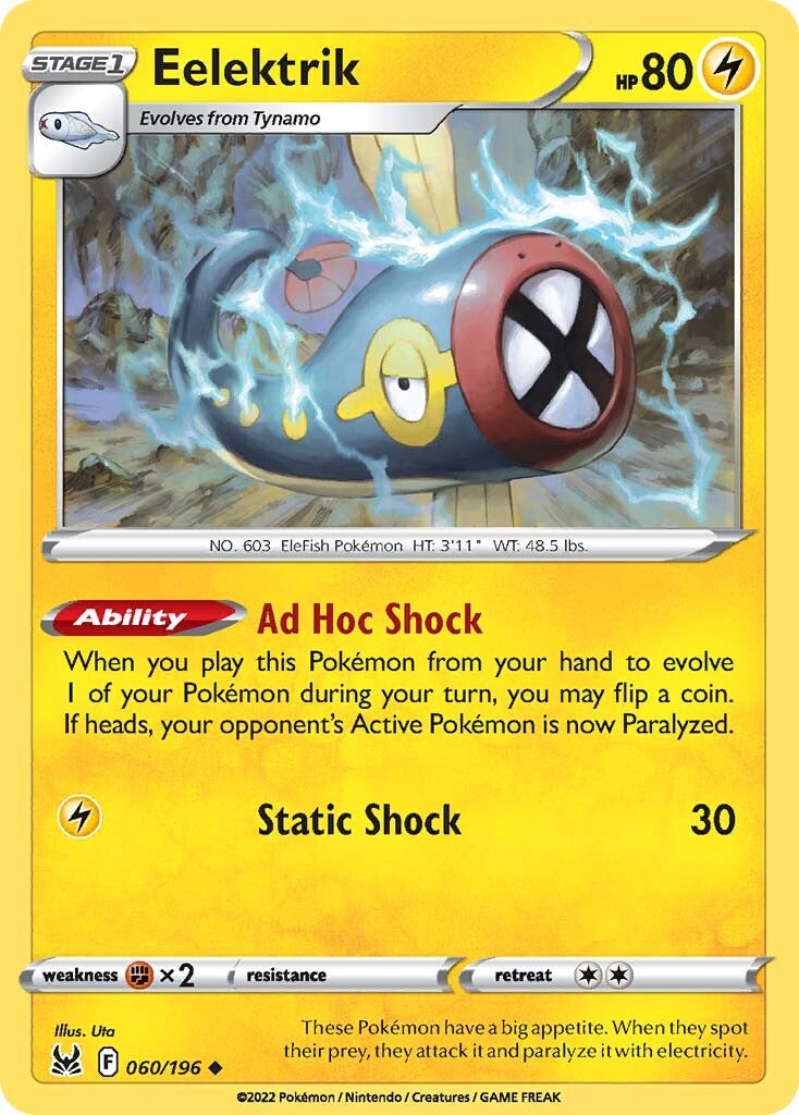 Eelektrik (060/196) [Sword & Shield: Lost Origin] - Pokémon - Card Brawlers | Quebec | Canada |