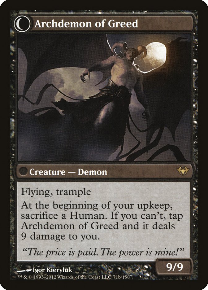Ravenous Demon // Archdemon of Greed [Dark Ascension] - Magic: The Gathering - Card Brawlers | Quebec | Canada |