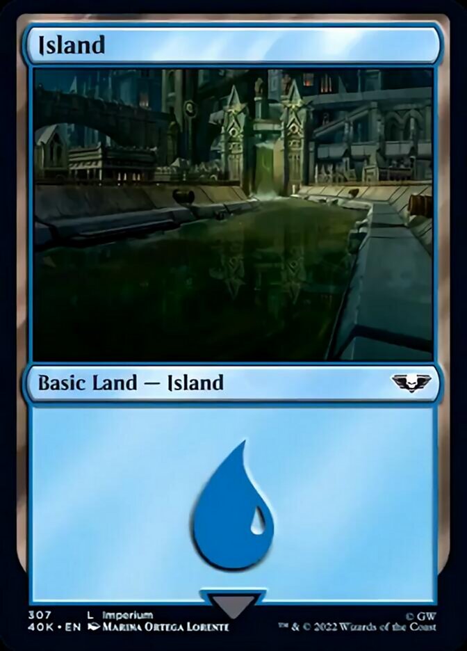 Island (307) (Surge Foil) [Warhammer 40,000] - Magic: The Gathering - Card Brawlers | Quebec | Canada |