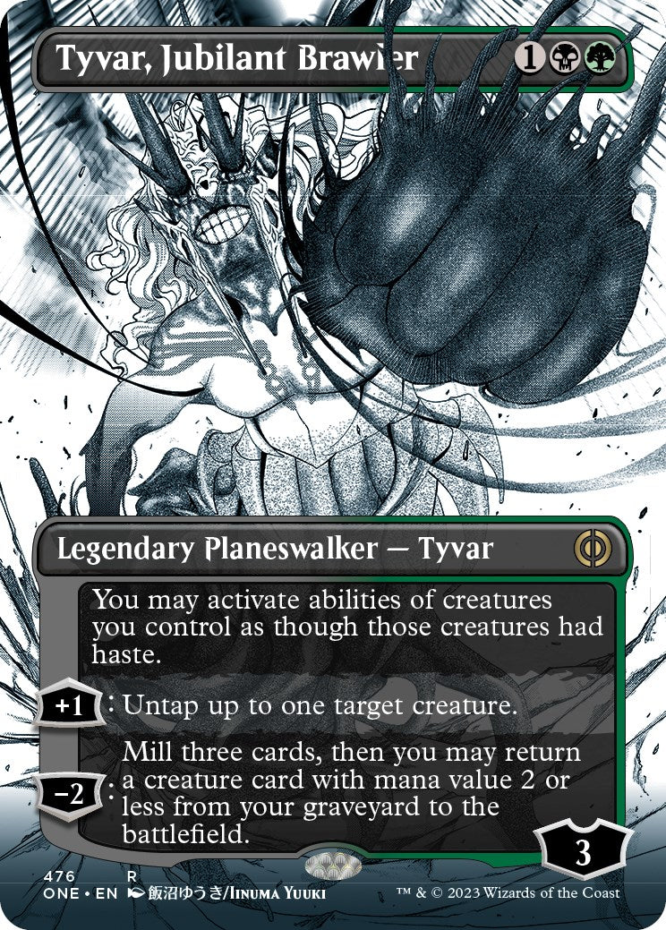 Tyvar, Jubilant Brawler (Borderless Manga Step-and-Compleat Foil) [Phyrexia: All Will Be One] - Magic: The Gathering - Card Brawlers | Quebec | Canada |