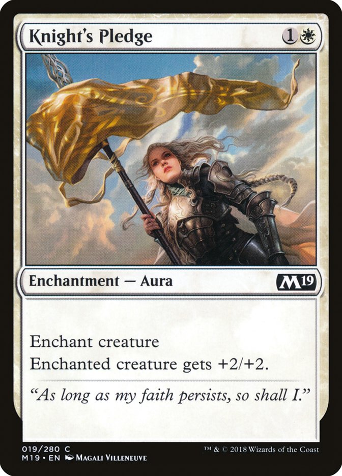 Knight's Pledge [Core Set 2019] - Magic: The Gathering - Card Brawlers | Quebec | Canada |