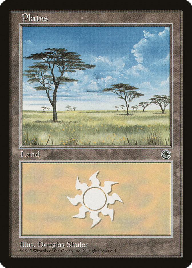 Plains (Yellow Flowers in Grass / No Clouds at Top Center) [Portal] - Magic: The Gathering - Card Brawlers | Quebec | Canada |