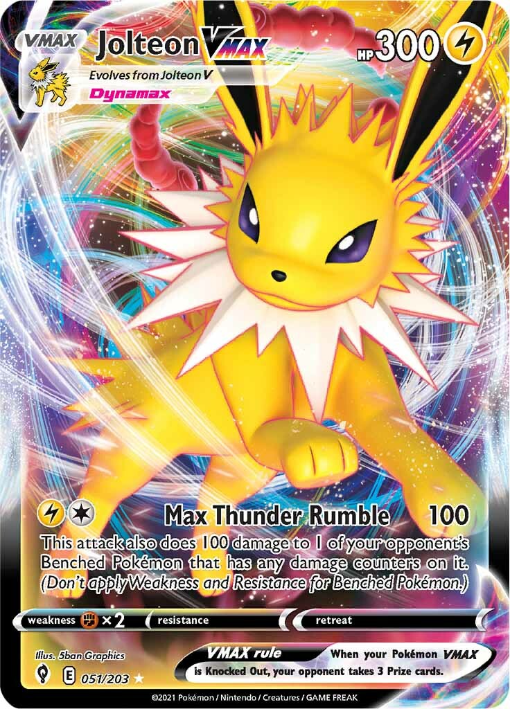 Jolteon VMAX (051/203) [Sword & Shield: Evolving Skies] - Pokémon - Card Brawlers | Quebec | Canada |